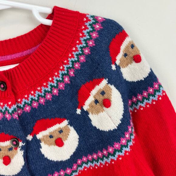 Mini Boden Fun Fair Isle Cardigan Red Father Christmas 9-10 - Picture 4 of 7
